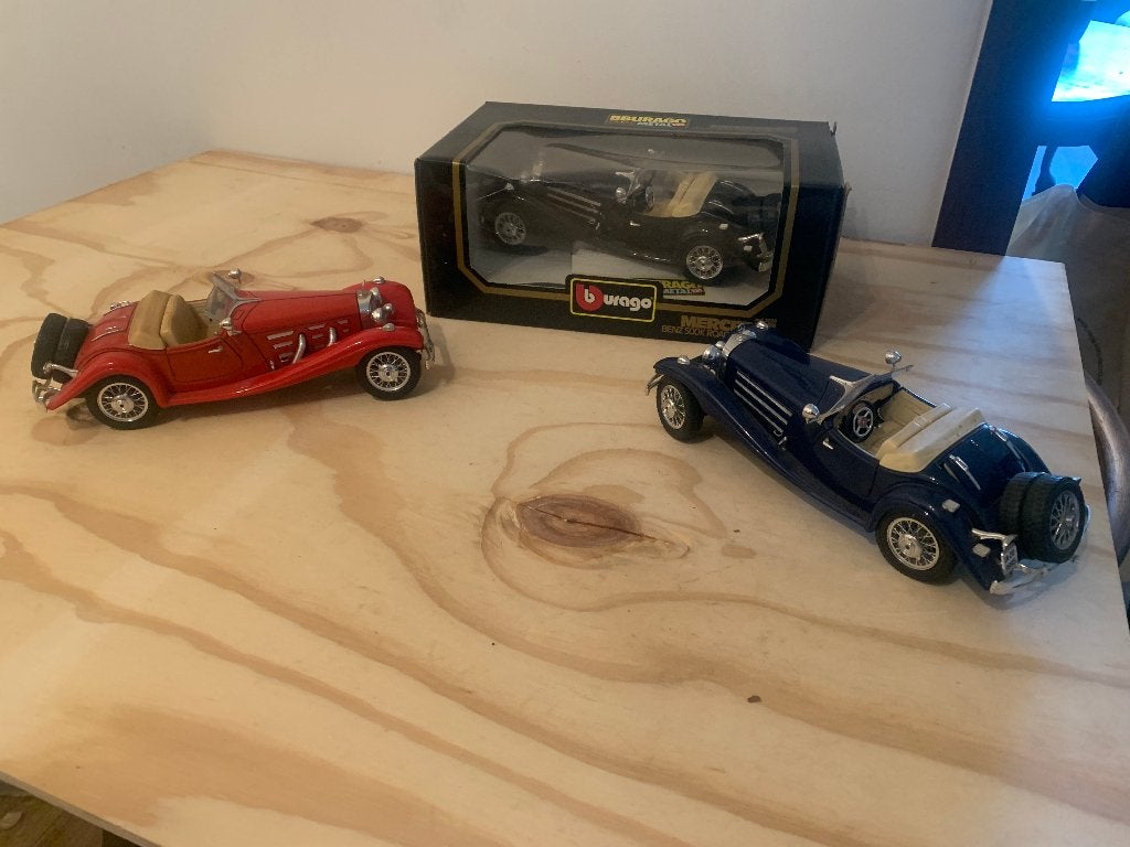 mercedes  benz  500k roadster  1936, Hobby en Vrije tijd, Ophalen of Verzenden, Zo goed als nieuw, Auto, Bburago