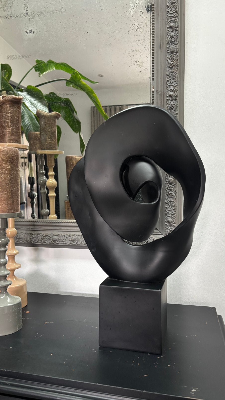 Ornament organische vorm zwart 60 cm, Huis en Inrichting, Ophalen of Verzenden