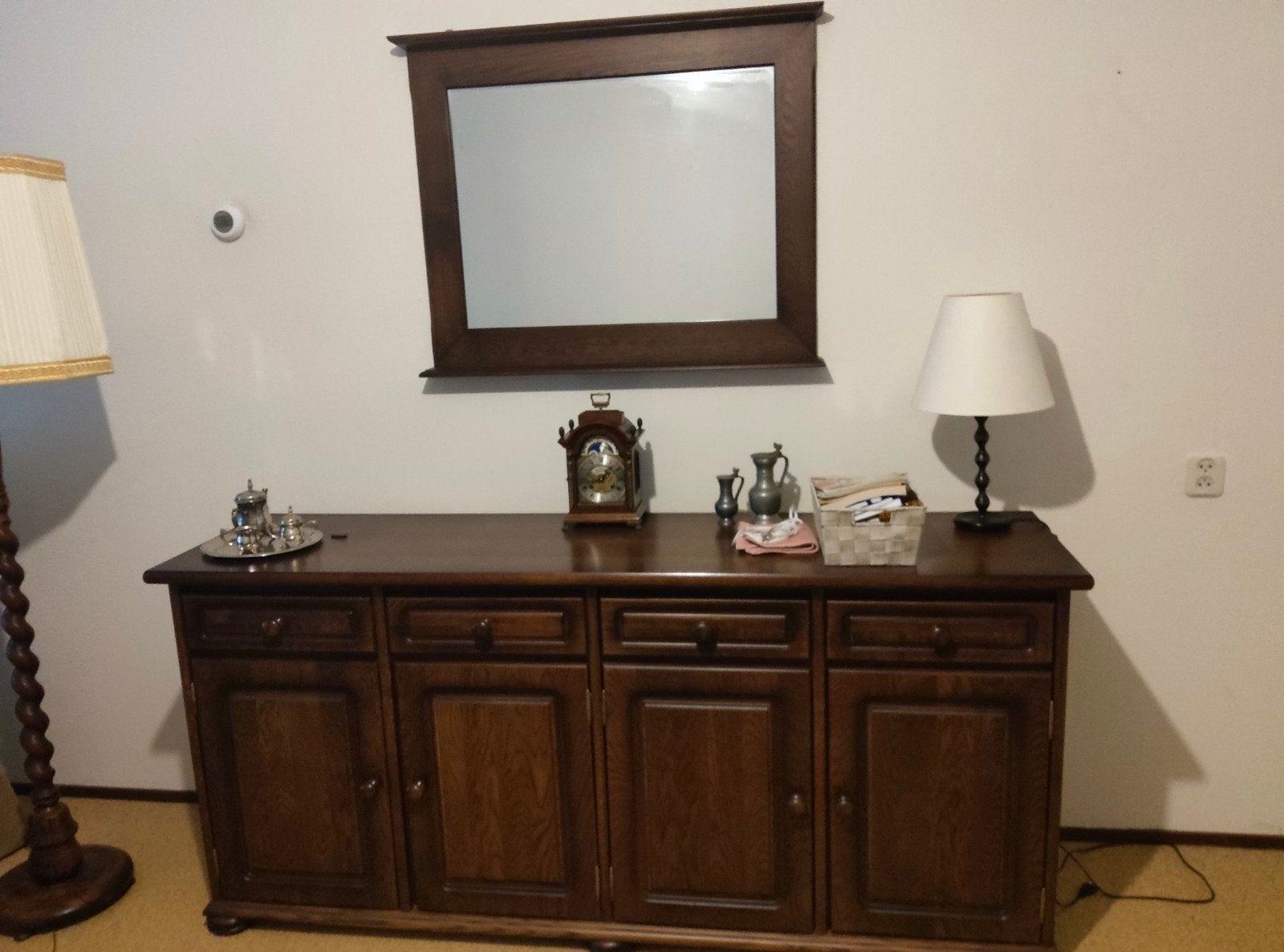 Prachtige eiken houten dressoir, Ophalen, Zo goed als nieuw, 25 tot 50 cm, 150 tot 200 cm