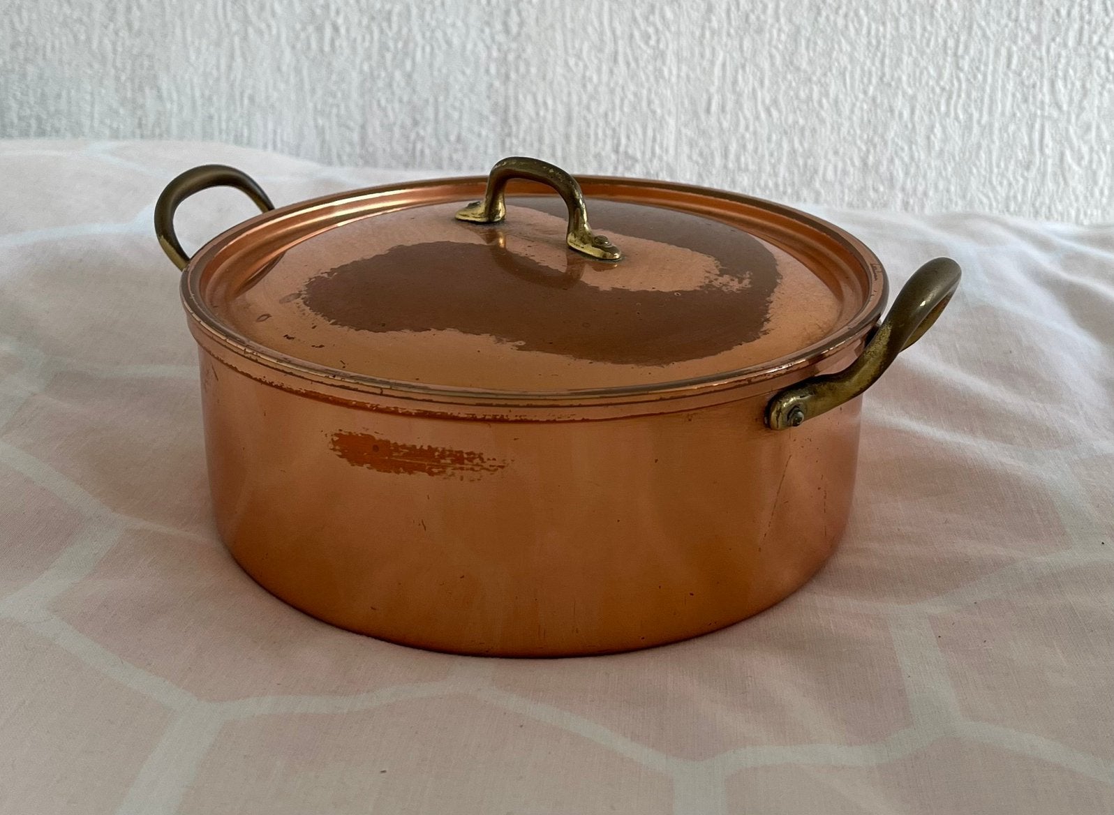 Koperen kookpot met deksel, Ophalen of Verzenden, Kookpan, Met deksel, Koper