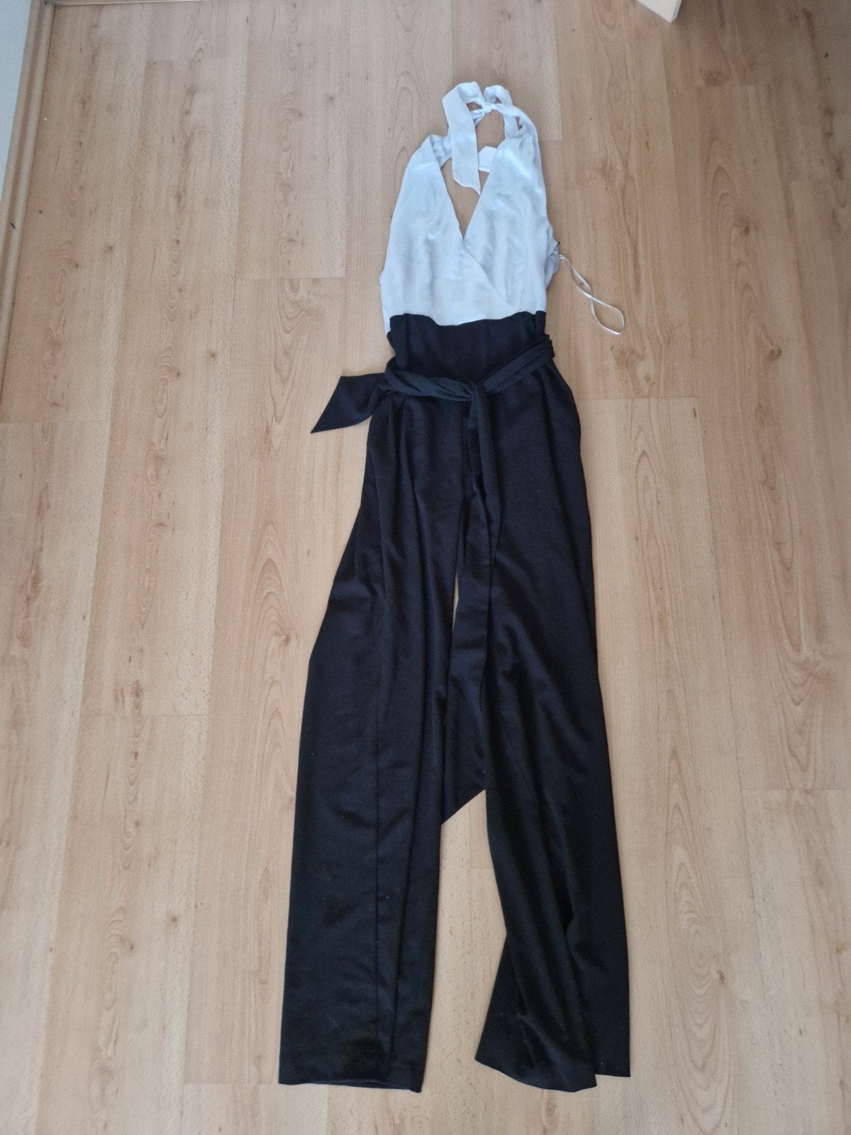 h&m jumpsuit zwart wit maat s 36, Ophalen of Verzenden, Zo goed als nieuw, Maat 36 (S), Zwart