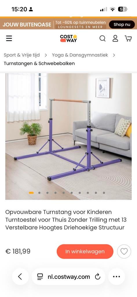 Turnbrug voor thuis opklapbaar turnstang brug, Ophalen, Gebruikt, Materiaal