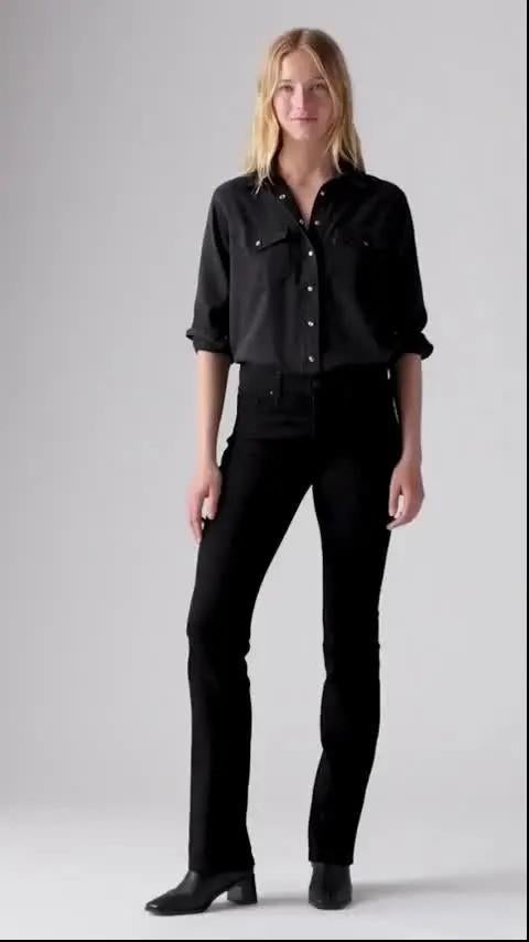 Levi's 315 Shaping Bootcut Jeans, zwart, mt 27, zgan, Zwart, Ophalen of Verzenden, Zo goed als nieuw, W27 (confectie 34) of kleiner