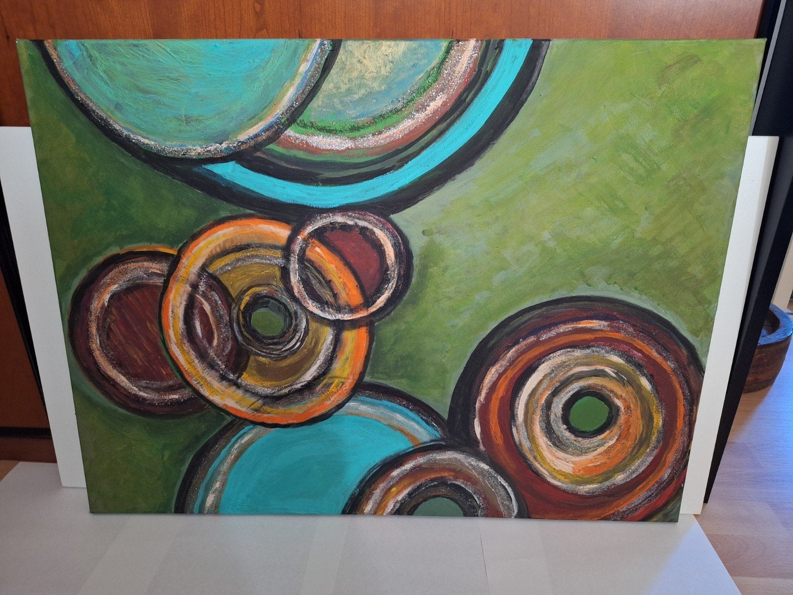 Te koop olieverf schilderij., Antiek en Kunst, Kunst | Schilderijen | Abstract, Ophalen of Verzenden