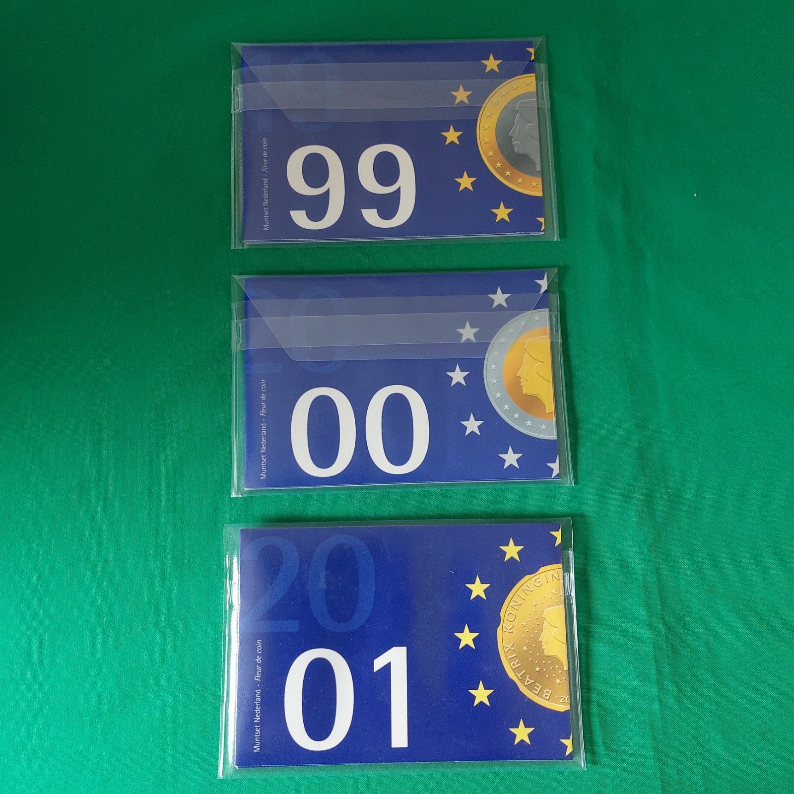 3x muntset 1999, 2000, 2001, Ophalen, Koningin Beatrix, Overige waardes