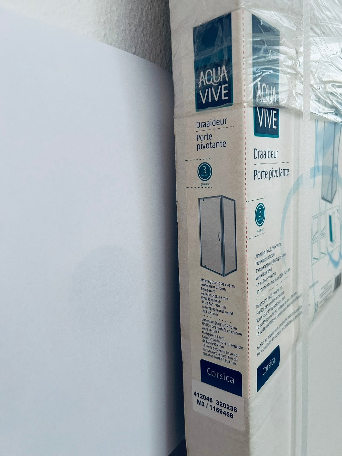 Nieuw Corsica AQUA VIVE Draaideur 190 x 90 cm Chroom, Ophalen, Nieuw, Glas, Douche