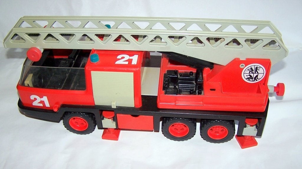 Vintage groot Playmobil brandweer/ladderwagen. Geobra 1981., Kinderen en Baby's, Speelgoed | Playmobil, Ophalen of Verzenden, Zo goed als nieuw