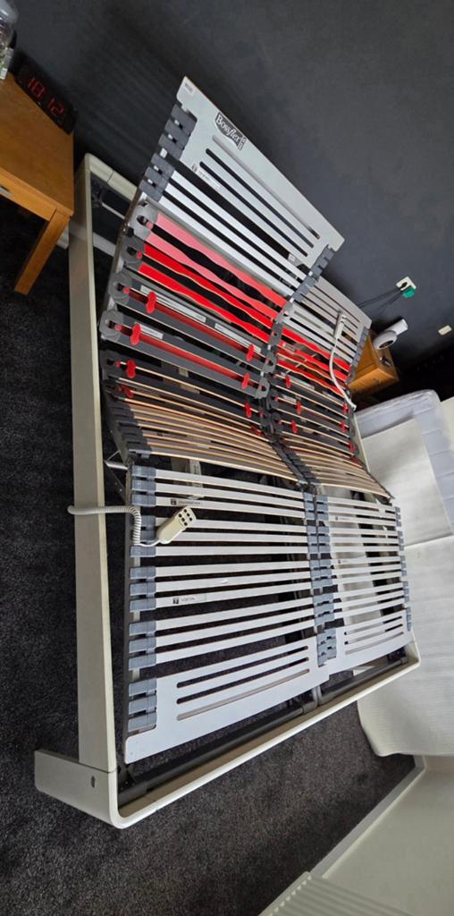 Auping bed 180x220 electrische bodems, Ophalen, Gebruikt, Tweepersoons, 180 cm