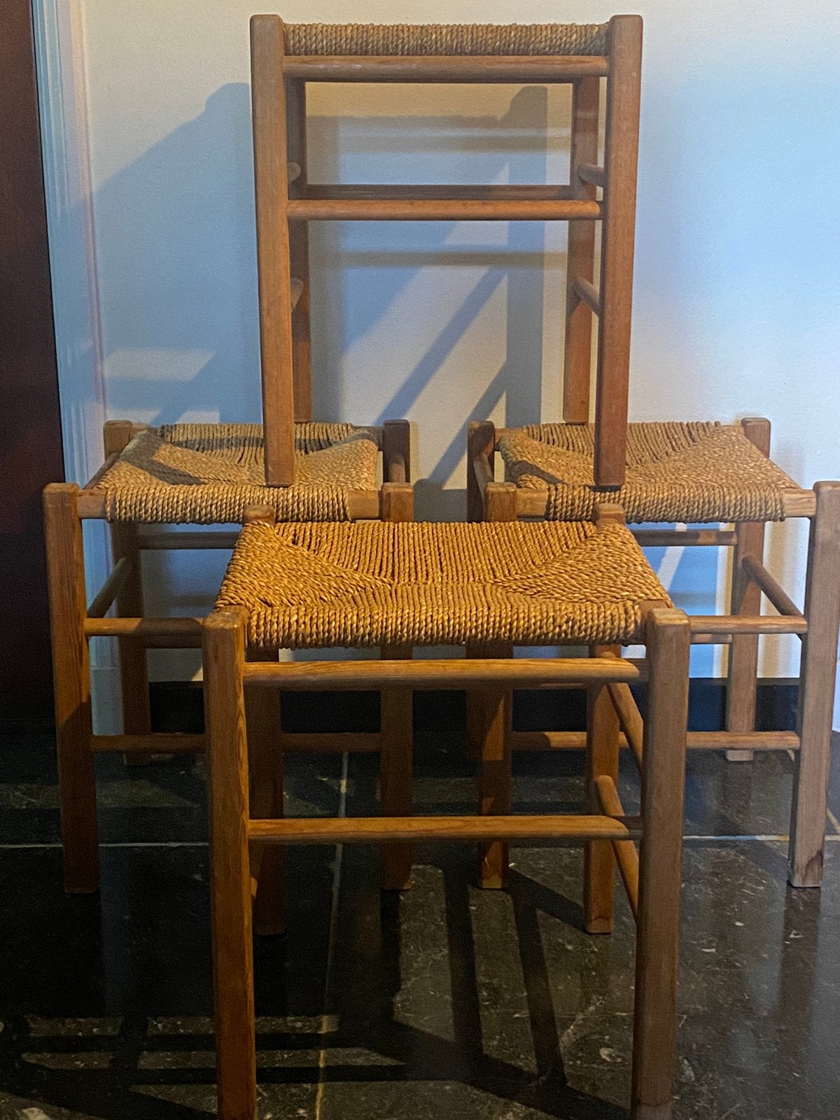 Vier Prachtige Vintage Krukjes, Ophalen, Hout