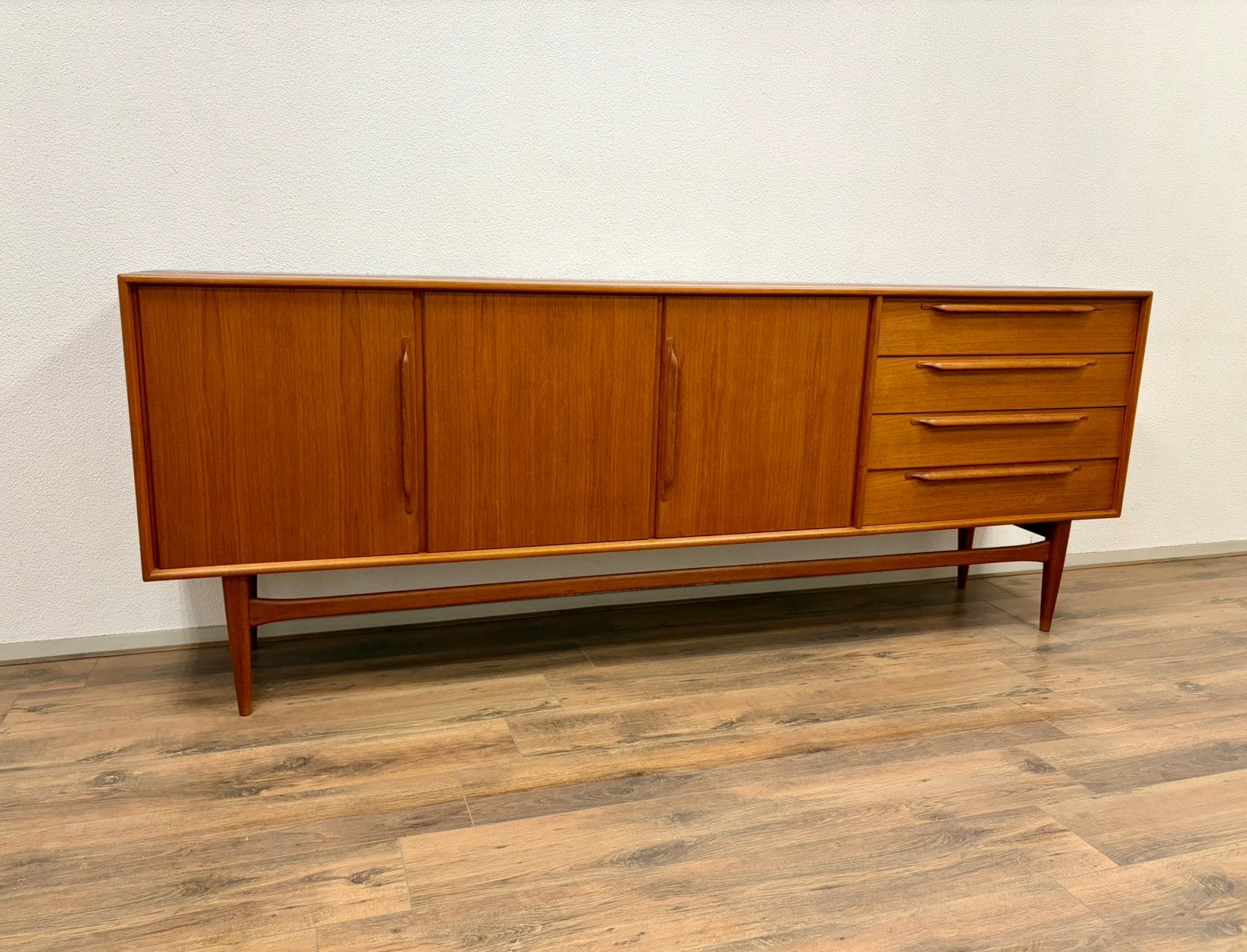 Vintage teak dressoir Heinrich Riestenpatt Jaren 60/70, Ophalen, Vintage jaren 60/70, Met deur(en), Teakhout