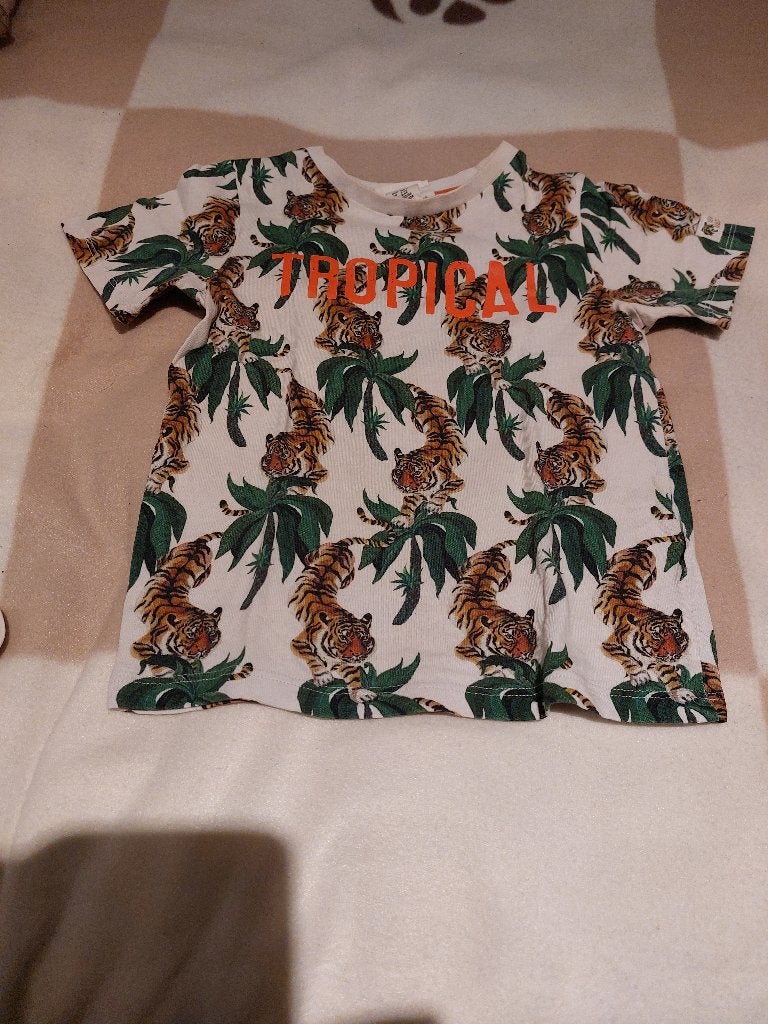 3 T shirts korte mouw en 1 kort blauw broekje mt. 98, lees, Kinderen en Baby's, Gebruikt, H&M, Ophalen of Verzenden, Setje