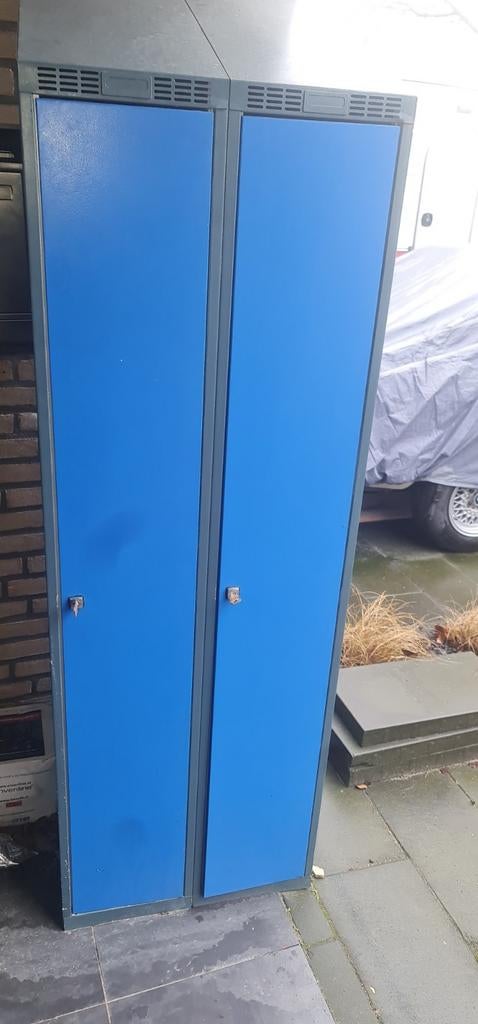 Blauwe locker kast met 2 deuren, Kunststof, Modern, 150 tot 200 cm, 25 tot 50 cm