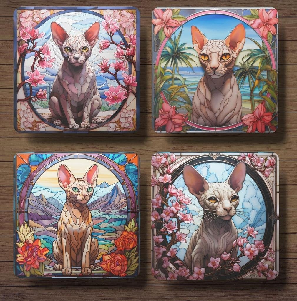 Sphynx Glas in Lood onderzetters met houder, Ophalen of Verzenden, Nieuw