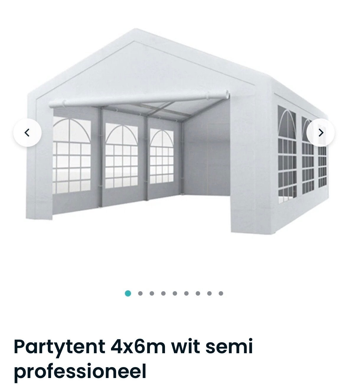 Partytent 4x6m wit semi professioneel, Ophalen, Partytent, 2 meter of meer, Zo goed als nieuw