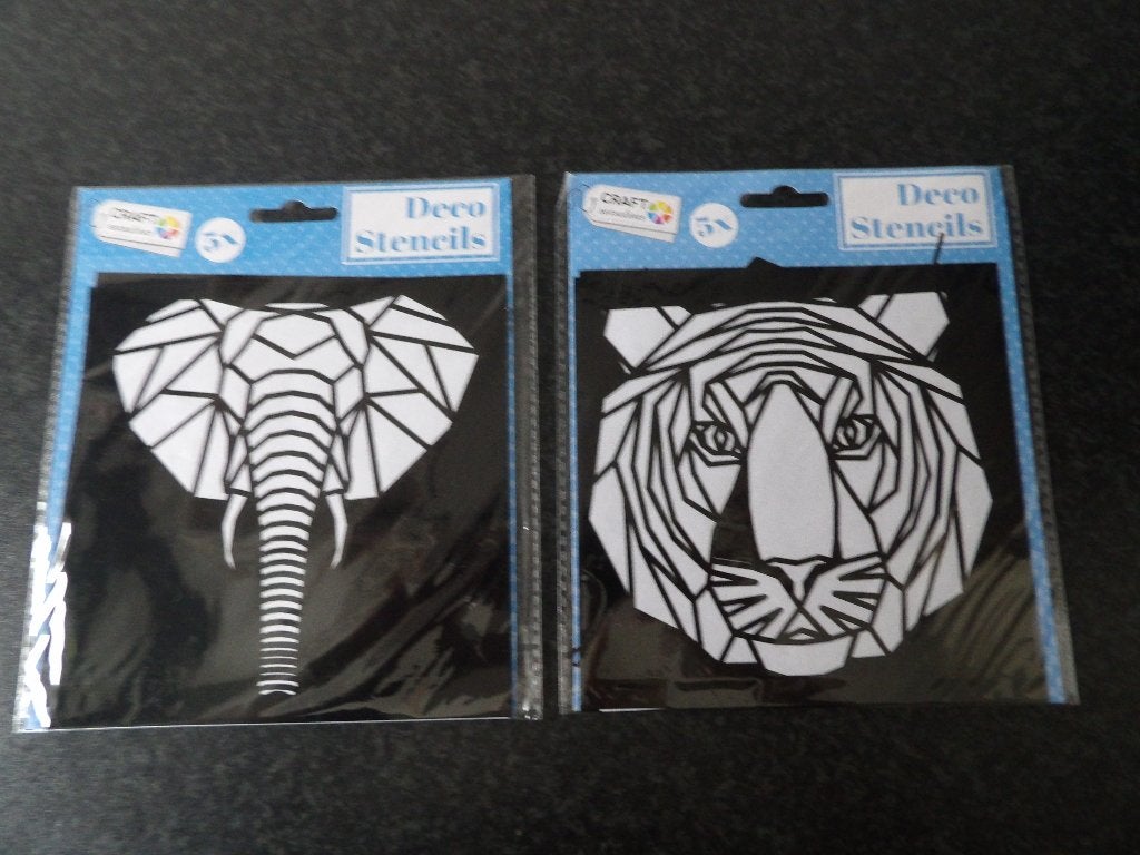 nieuw 2 pakjes (10 stuks) deco stencils 15x15 cm, Ophalen of Verzenden, Nieuw, Dieren, Knutselmateriaal