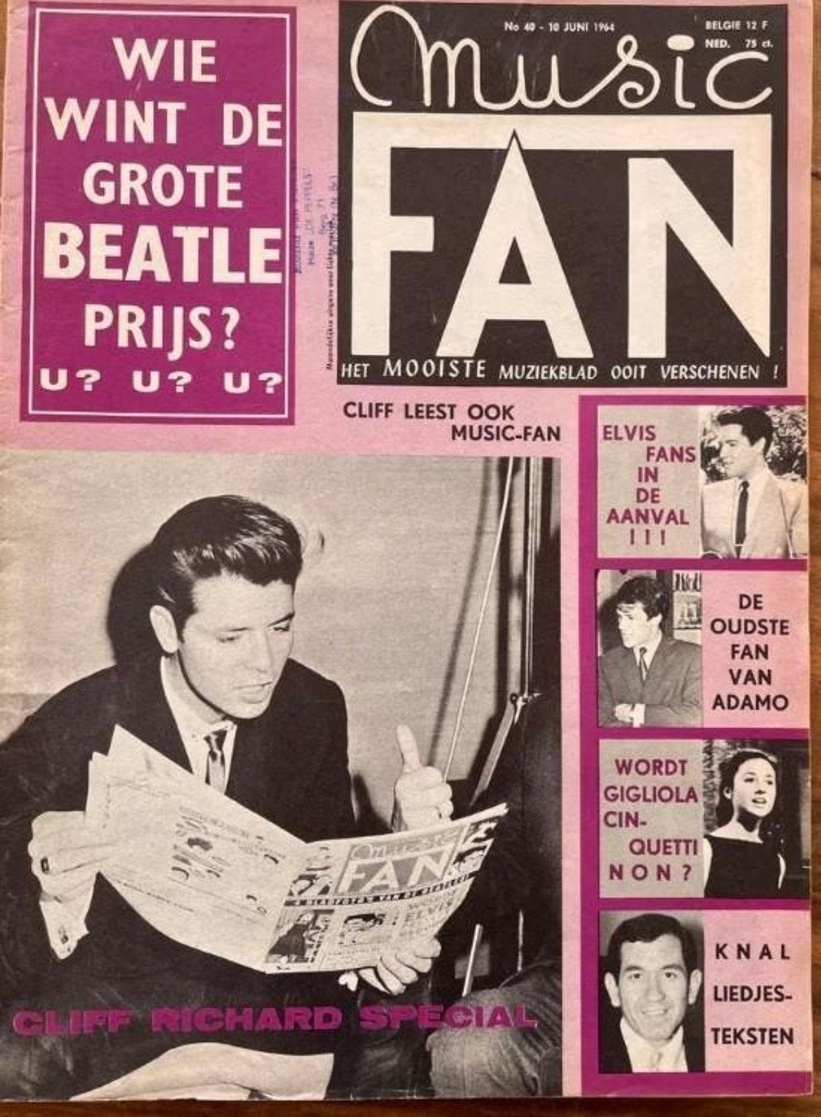 Music Fan 40 (1964) - Cliff Richard Special & Beatles Artike, Verzamelen, Ophalen of Verzenden