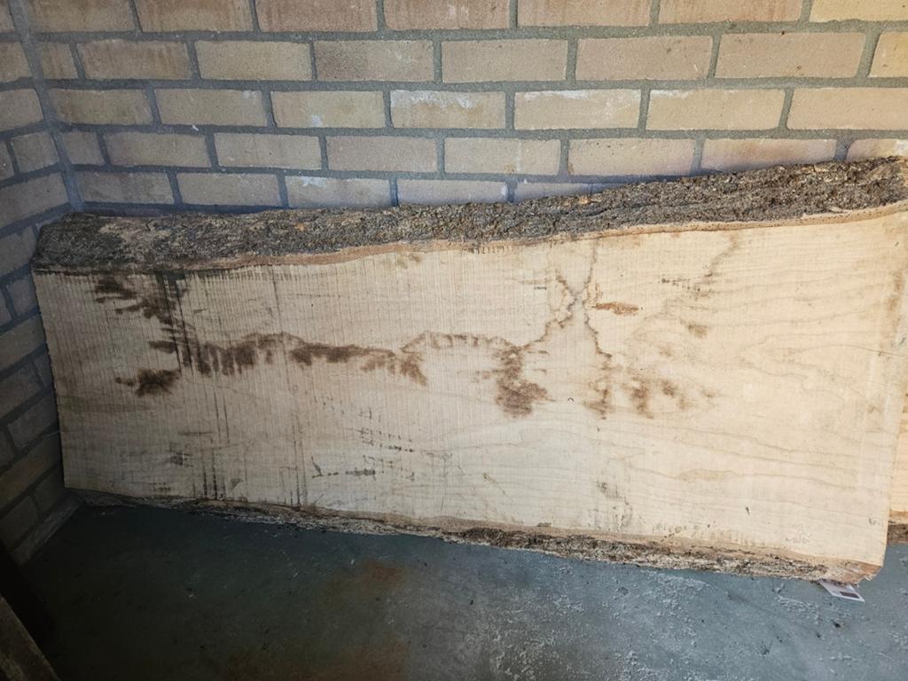 2 onbewerkte massief essenhouten platen, Doe-het-zelf en Verbouw, Hout en Planken, Ophalen, Minder dan 25 mm, Nieuw, Plank