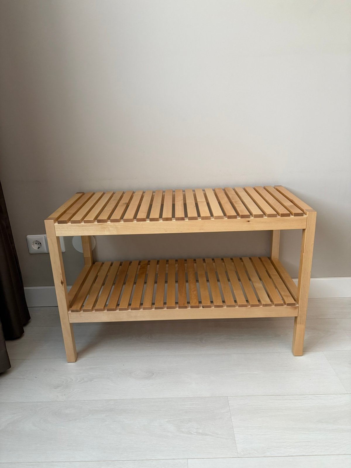 IKEA Molger Bankje/Rek - Houten Badkamerrek, Ophalen, Zo goed als nieuw