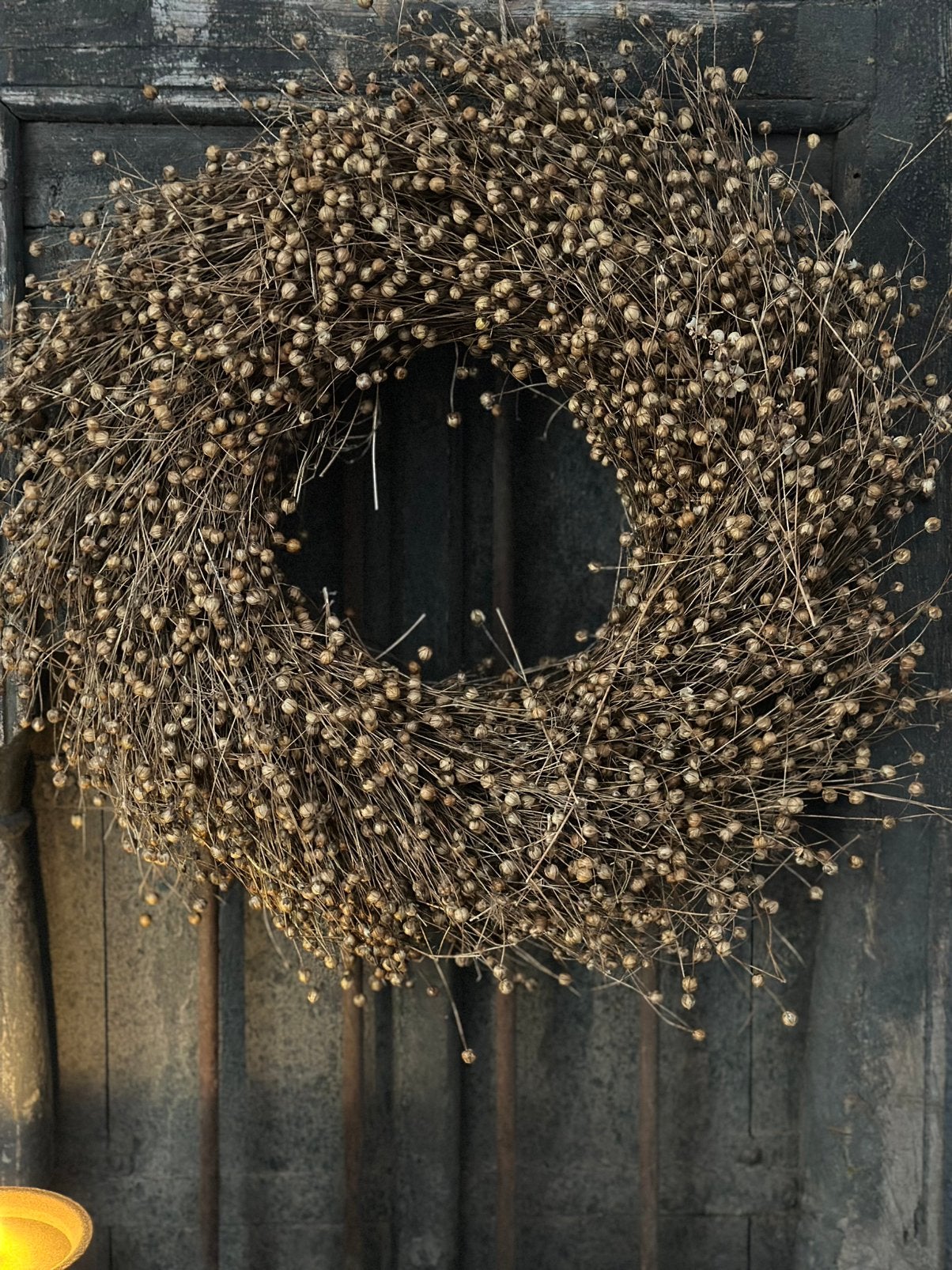 Vlaskrans naturel, 40 cm, Krans, Nieuw, Ophalen of Verzenden
