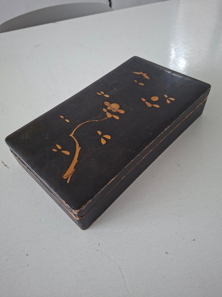 vintage Japanse lakdoos kistje box sieradendoosje, Antiek en Kunst, Ophalen of Verzenden