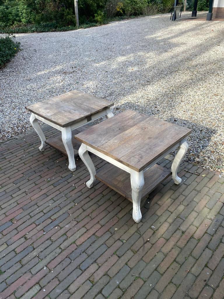 Set van 3 Riviera Maison salontafels, Ophalen of Verzenden, Gebruikt, Vierkant, Overige houtsoorten