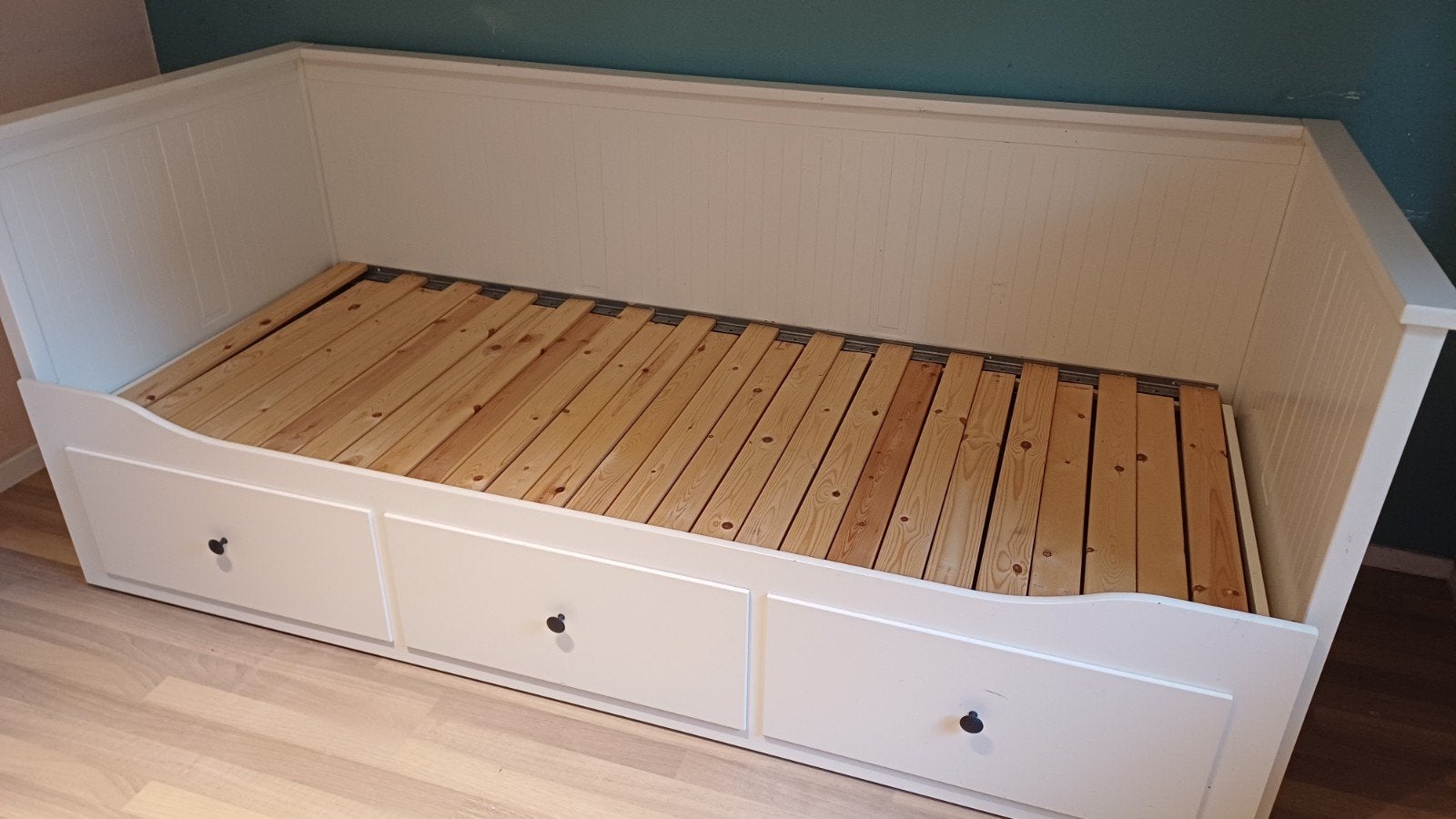 IKEA Hemnes Bedbank met 3 lades - Wit, Ophalen, Modern, Scandinavisch, Wit, Tweepersoons