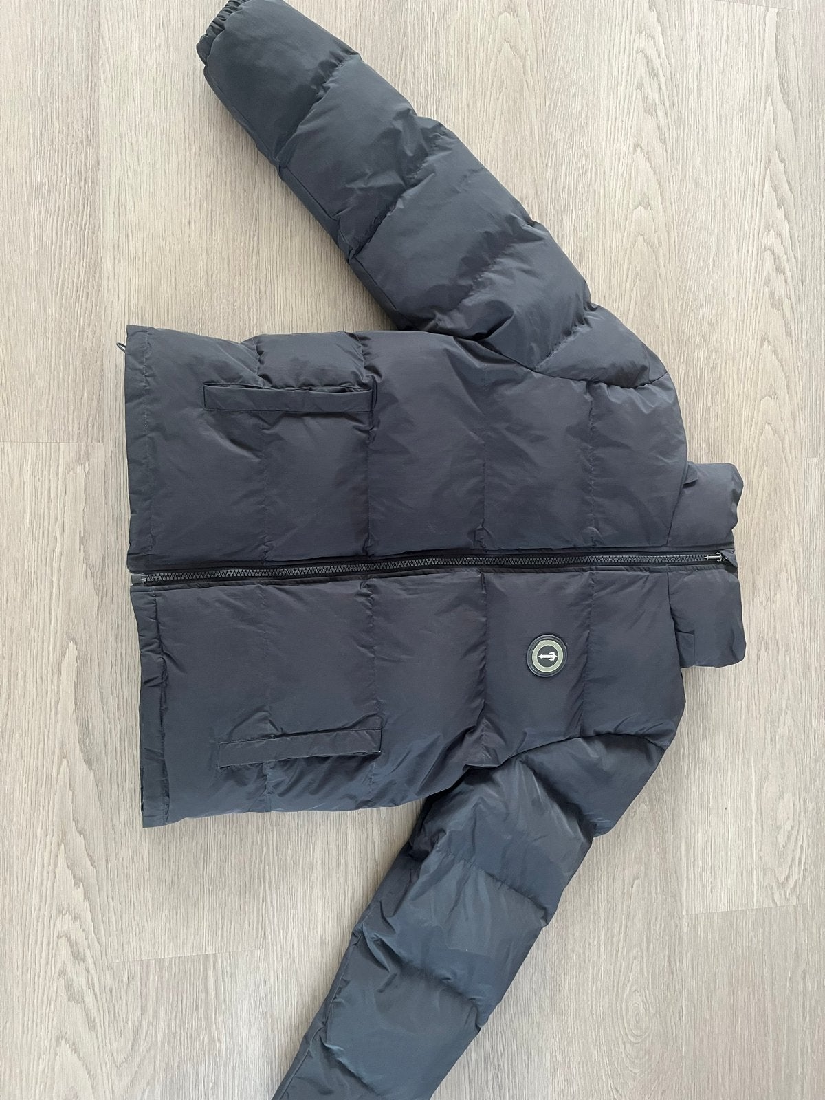 Trapstar Puffer Jas - Grijs, Kleding | Heren, Ophalen of Verzenden, Zo goed als nieuw, Maat 52/54 (L), Grijs