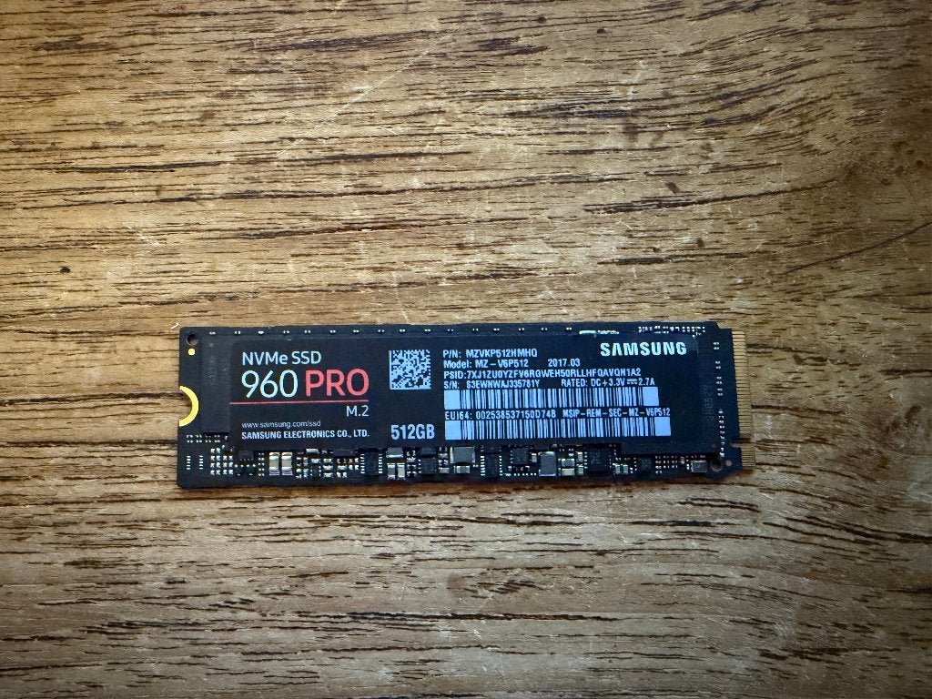 Samsung 960 Pro 512GB, Intern, Gebruikt, Verzenden, 512GB