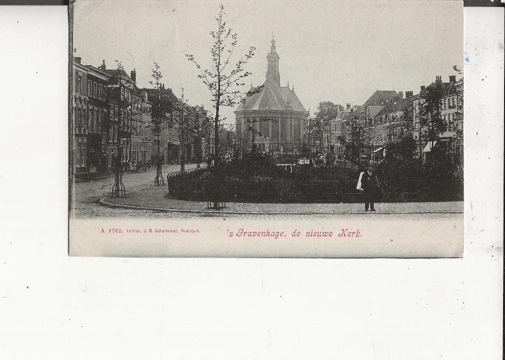 Den Haag Spui De Nieuwe Kerk 26-8-1907 Schalekamp, Ophalen of Verzenden, Voor 1920, Gelopen, Zuid-Holland