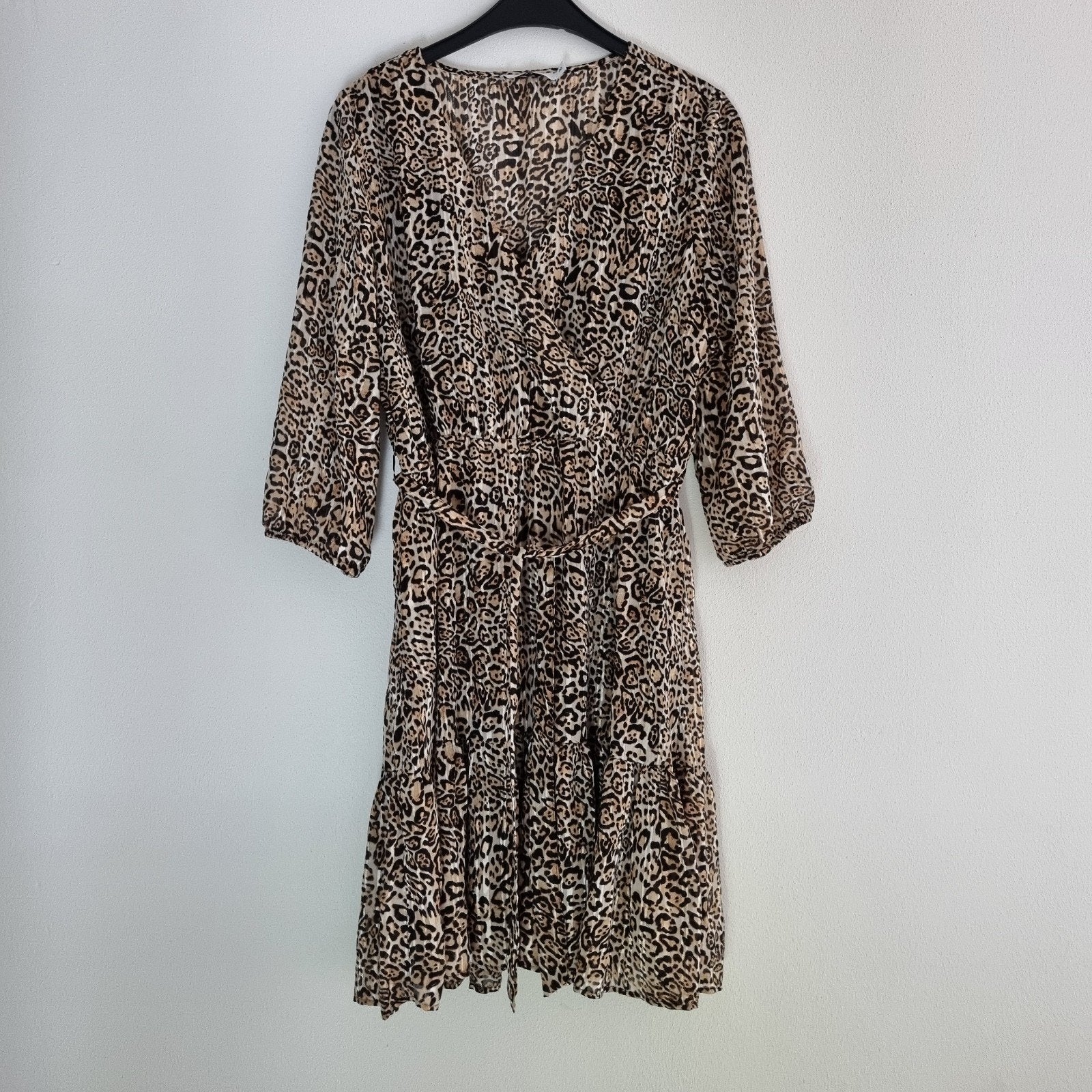 Costes luipaard panter print jurk wrap dress maat 40, Maat 38/40 (M), Bruin, Ophalen of Verzenden, Zo goed als nieuw
