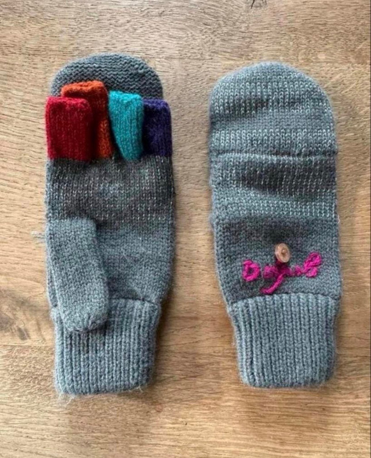 Warme schatige wanten Desiqual met vingertjes en omslag, Kinderen en Baby's, Babykleding | Mutsen, Sjaals en Wanten, Ophalen of Verzenden