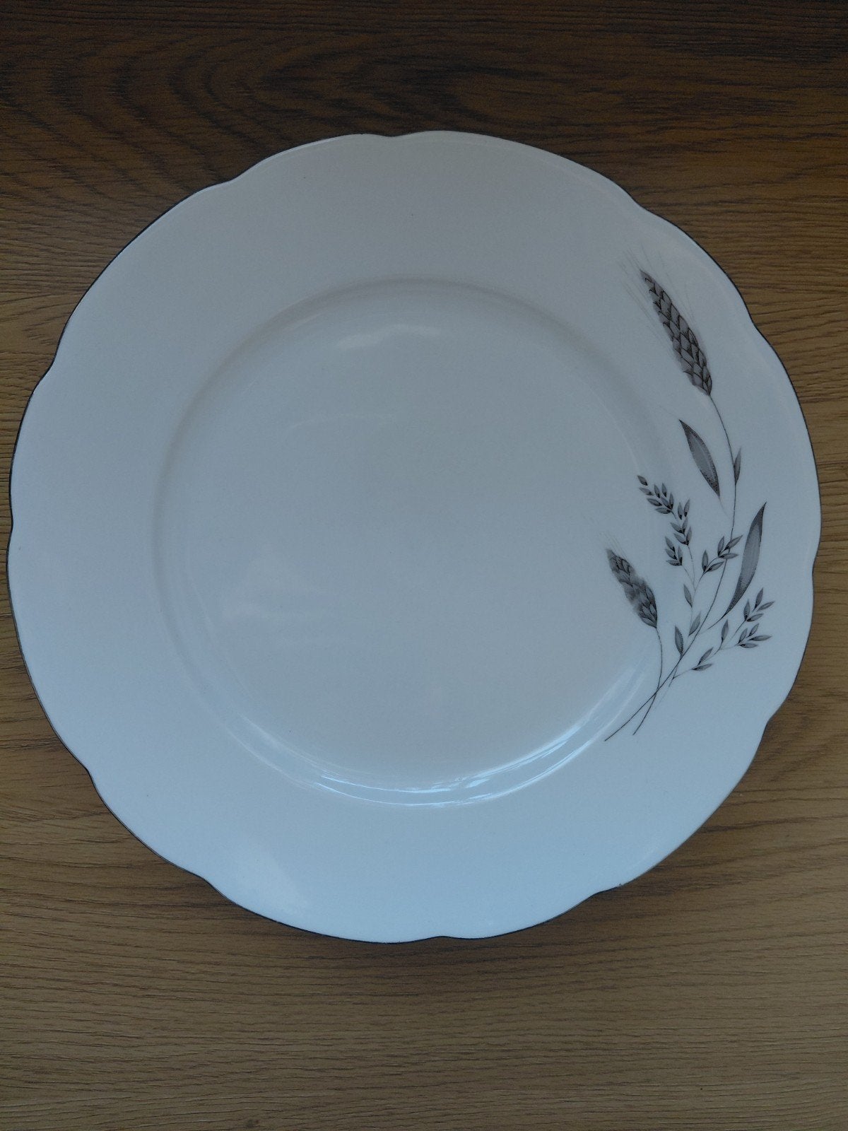 Set 4 porseleinen antieke witte borden zilver rand, Antiek en Kunst, Ophalen of Verzenden