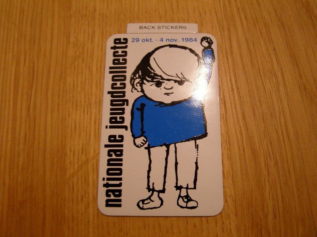 sticker Jantje Beton 1984 Nationale Jeugdcollecte, Ophalen, Zo goed als nieuw