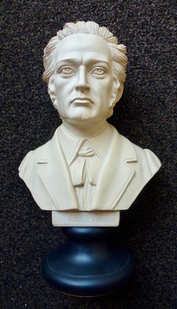 Buste van Chopin - Klassiek Gipsen Beeld - 29cm., Verzenden, Gips, Buste, 20 - 50 cm