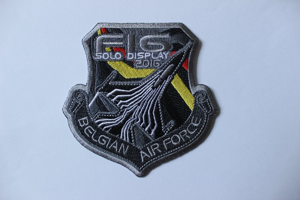 patch shield f-16  solo  display  2016  belgian air force, Verzenden, Luchtmacht, Overige gebieden, Embleem of Badge