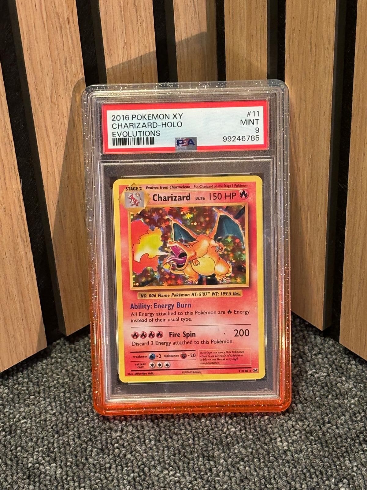 Charizard 11/108 PSA 9, Hobby en Vrije tijd, Verzamelkaartspellen | Pokémon, Ophalen of Verzenden, Zo goed als nieuw, Losse kaart