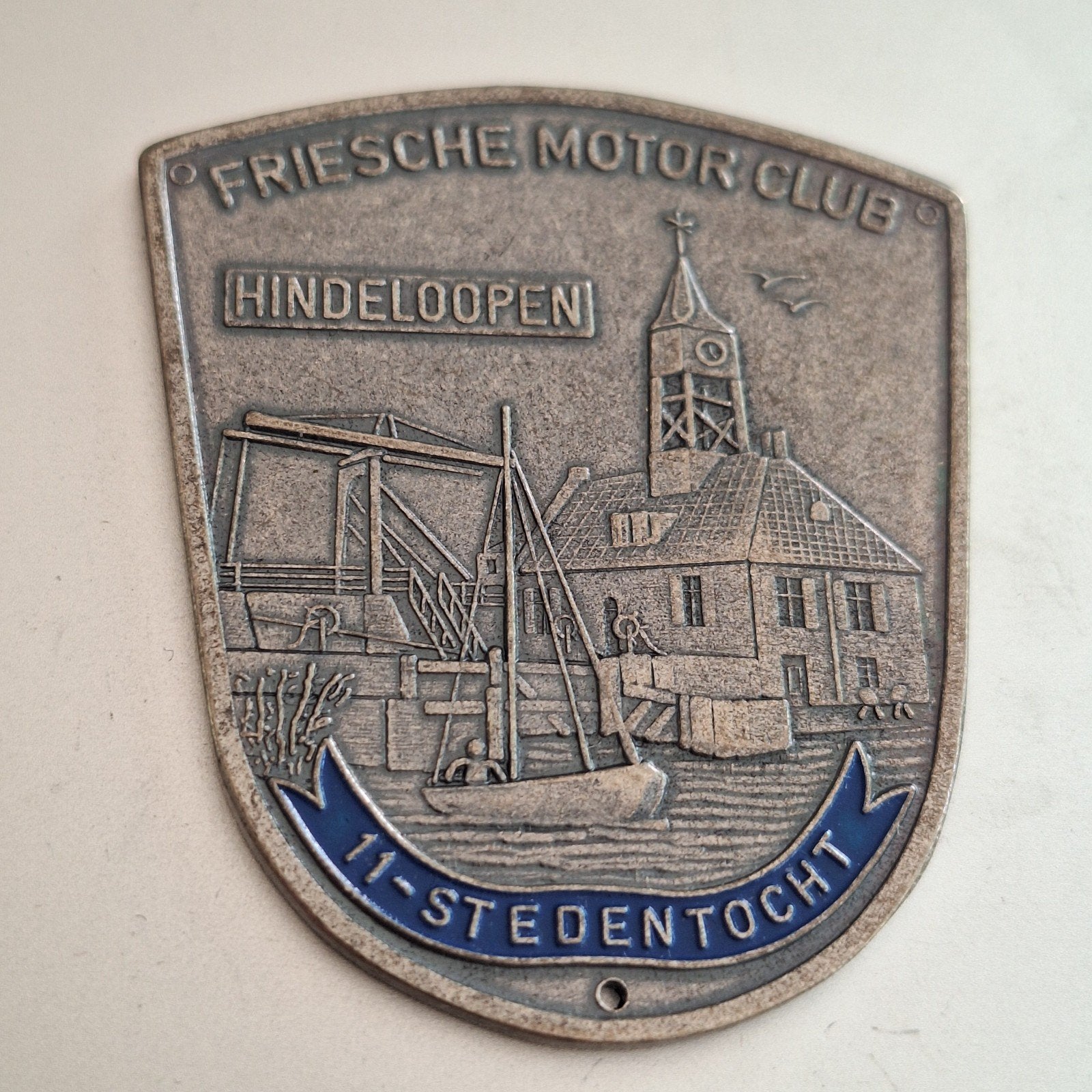 Friesche Motorclub embleem Hindeloopen 11-Stedentocht, Ophalen of Verzenden, Gebruikt, Motoren