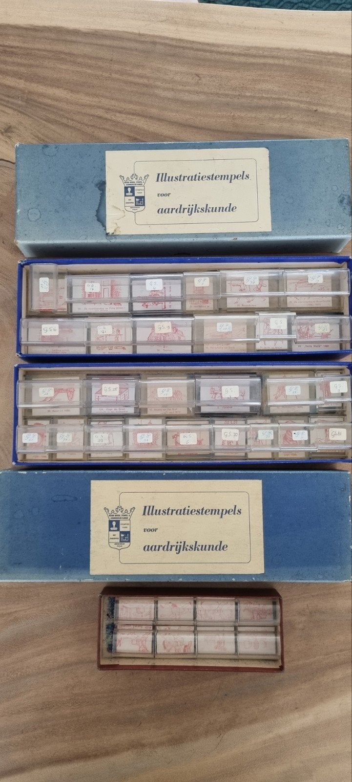 Vintage Illustratiestempels voor aardrijkskunde, Ophalen of Verzenden, Gebruikt