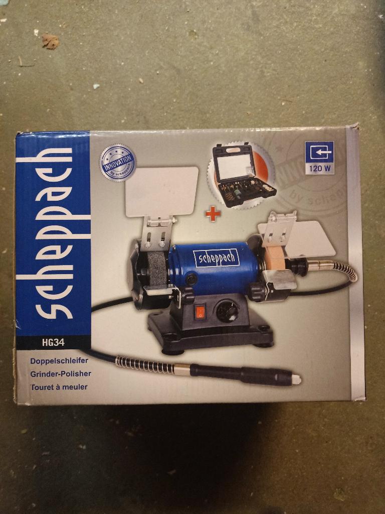 Scheppach slijpmachine, nieuw in verpakking, Ophalen of Verzenden, Nieuw, 700 tot 1000 watt, Werkbankslijpmachine