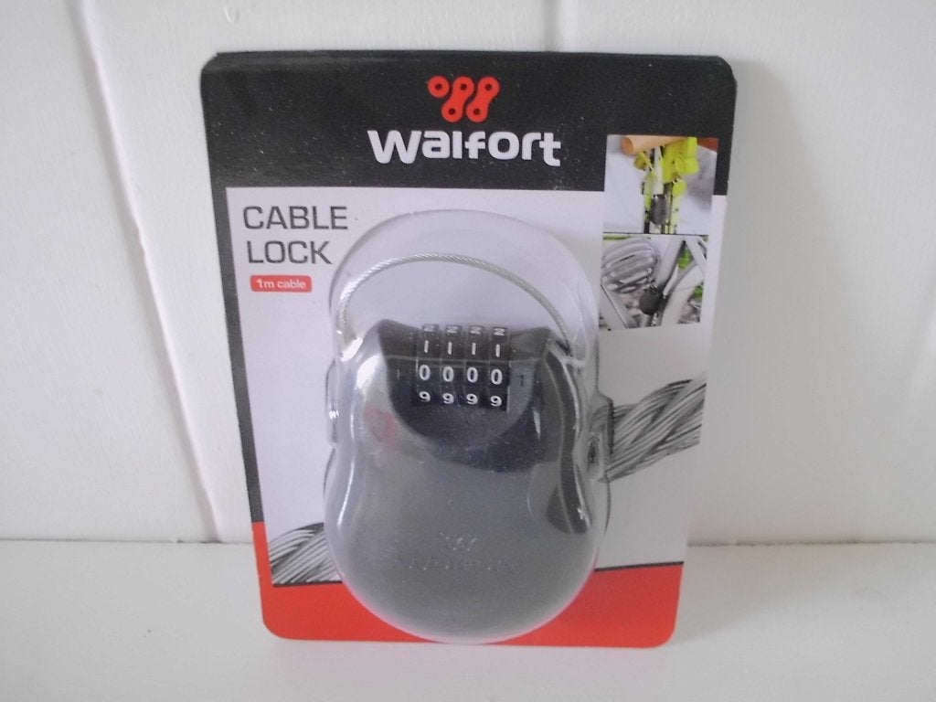 1x walfort cable lock nieuw 1m cable tbv fietshelm motorhelm, Ophalen, Zo goed als nieuw, Kettingslot
