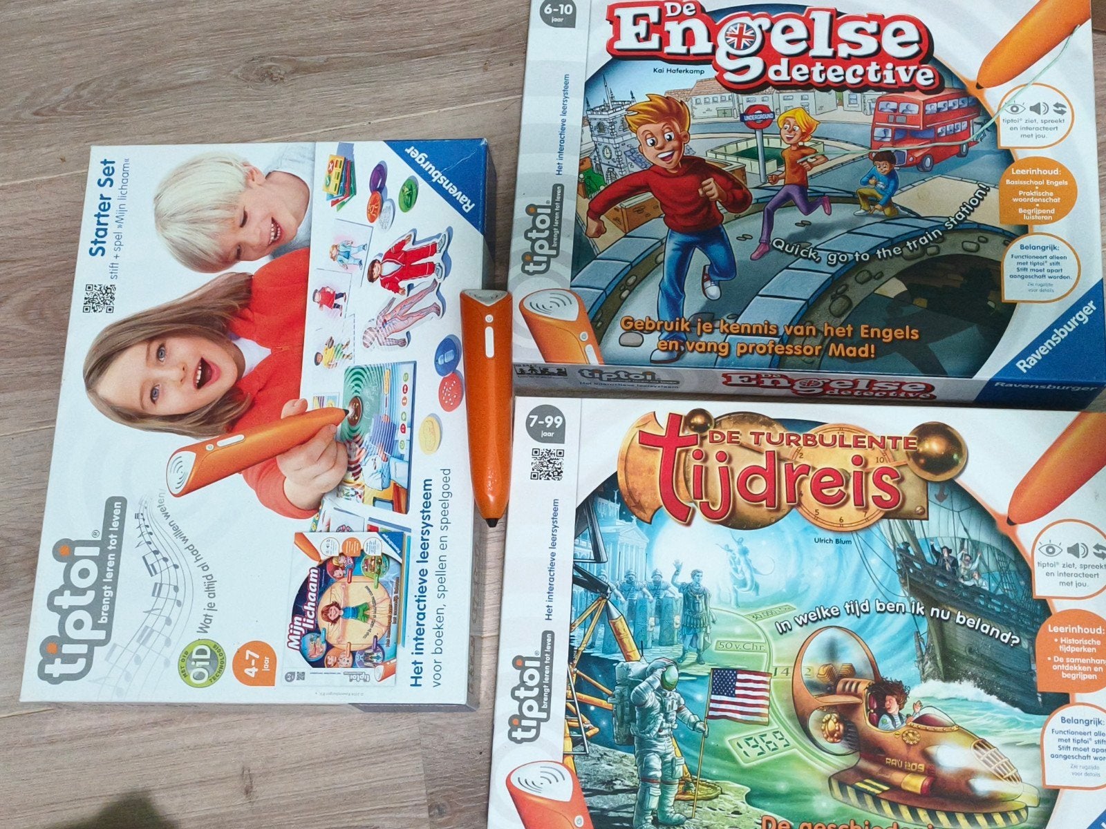 Tiptoi Starter Set + 2 spellen: Engels & Tijdreis, Kinderen en Baby's, Ophalen of Verzenden, Zo goed als nieuw, Taal en Lezen