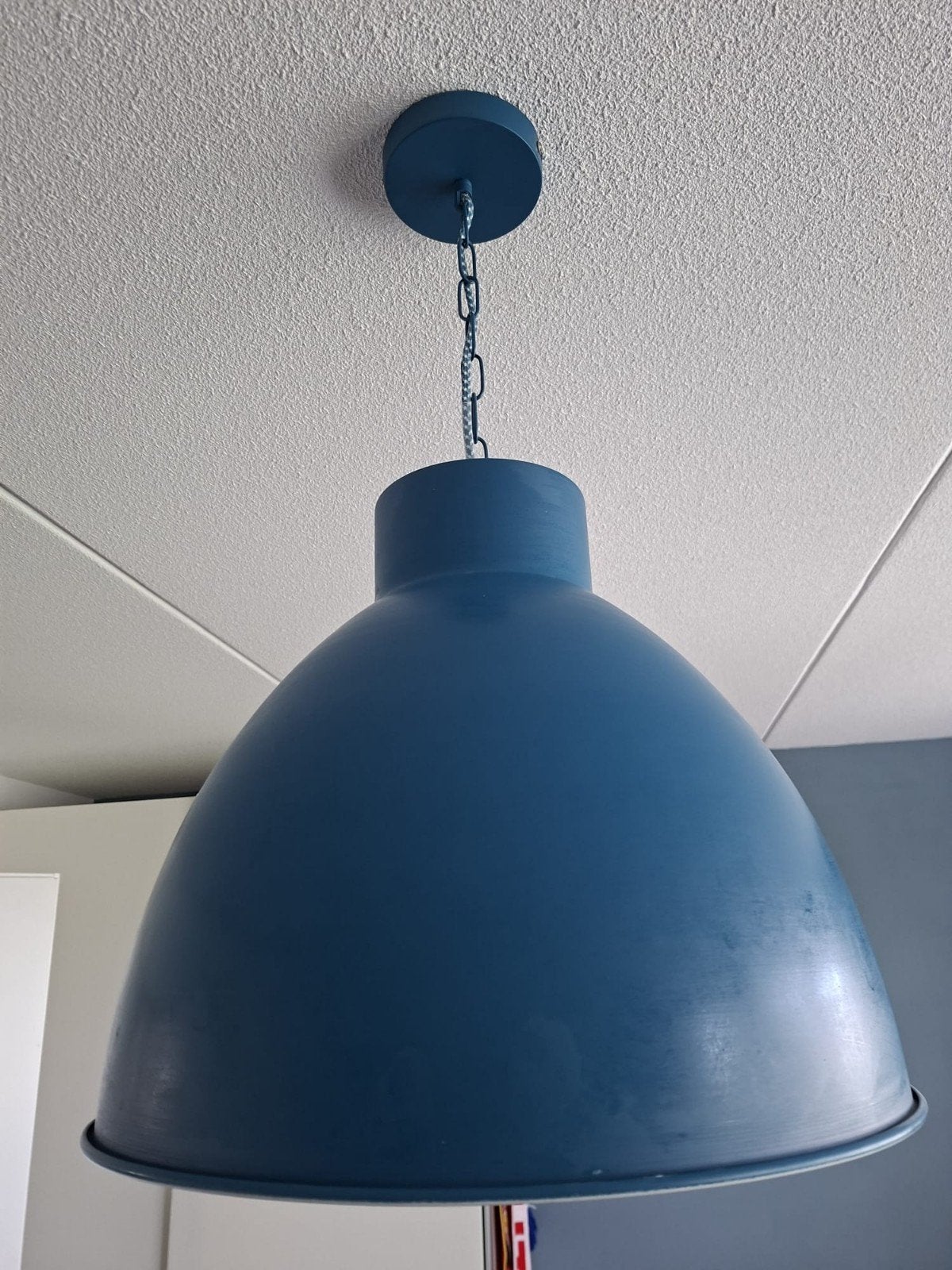 Hanglamp blauw, Blauw, Ophalen, Zo goed als nieuw, Lamp