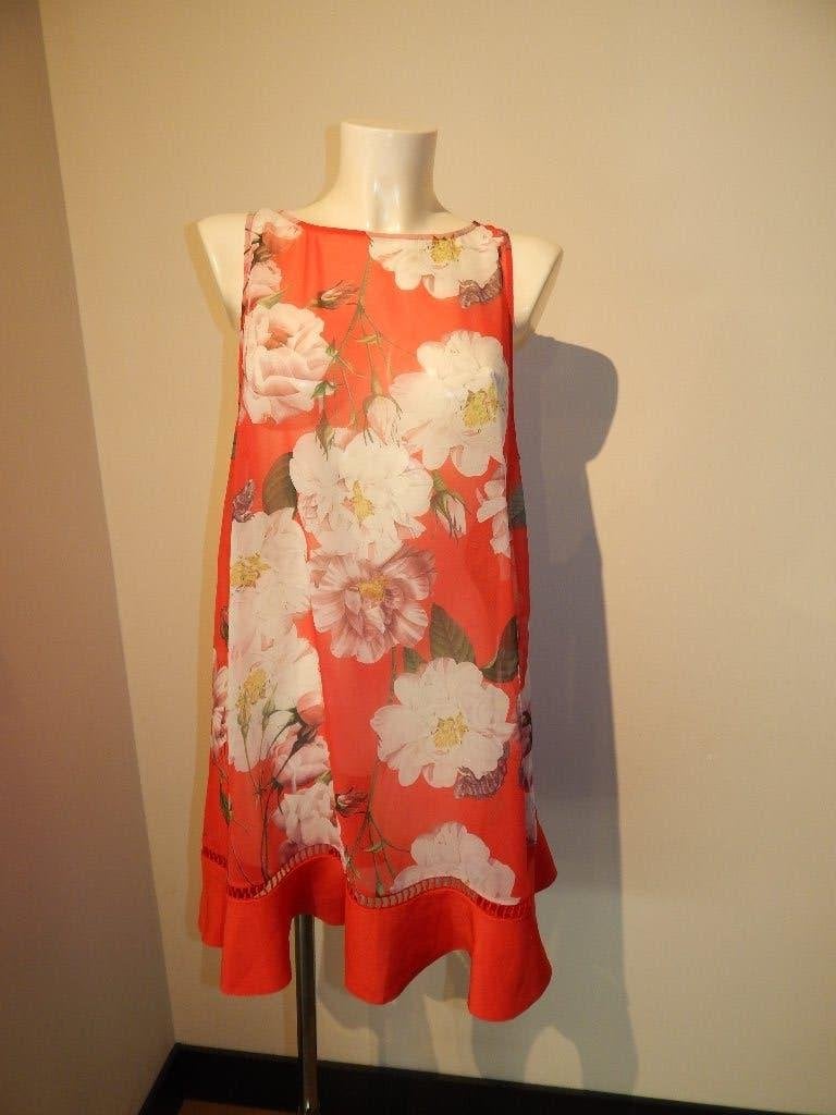 Ted Baker fleurige jurk grote bloemen print in kleur 36/38