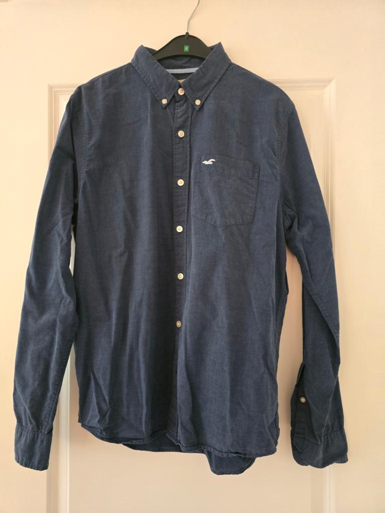 Hollister heren overhemd - Blauw - Maat M, Blauw, Gedragen, Hollister, Halswijdte 39/40 (M)