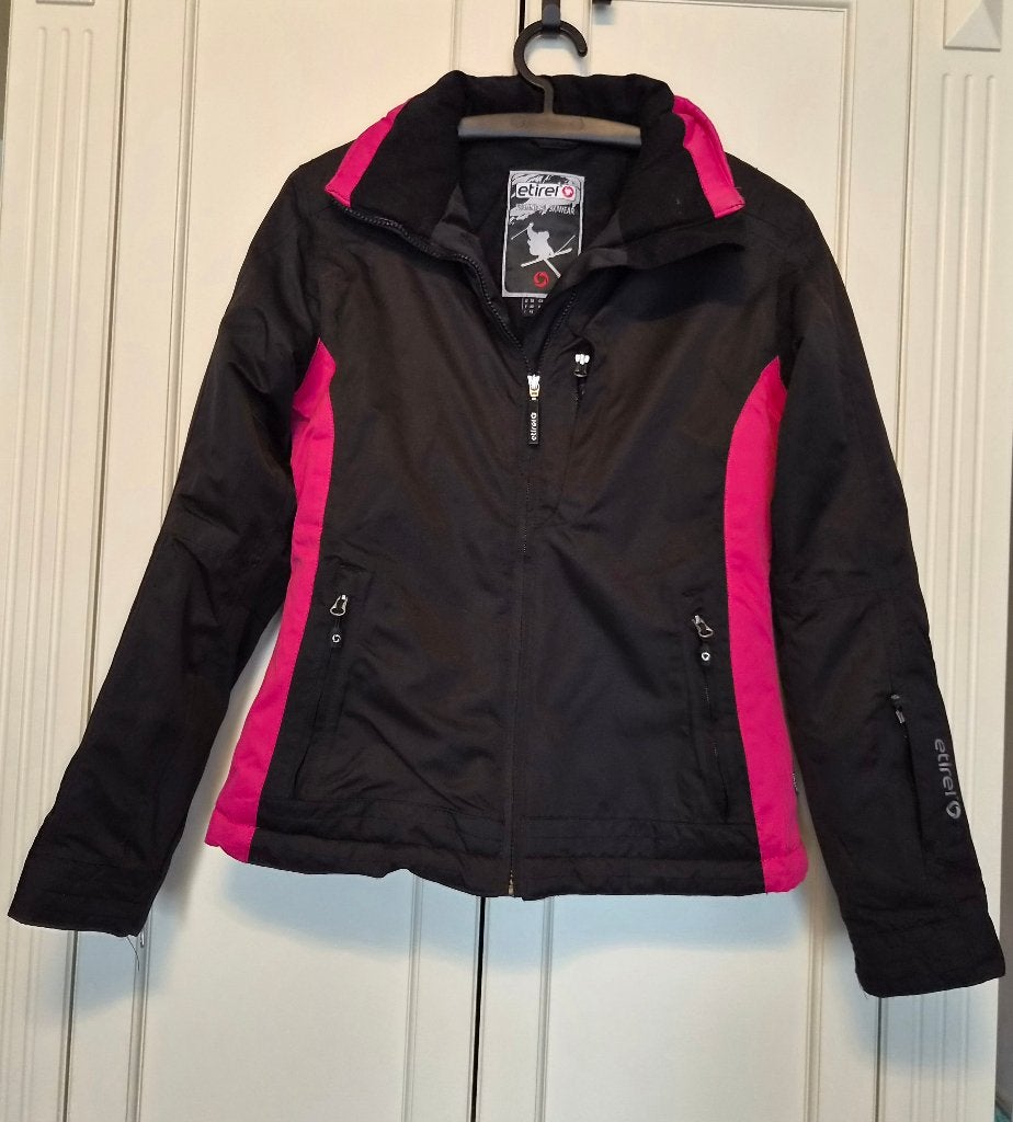 Als nieuw! Etirel skijas, zwart, roze, maat S, Zwart, Ophalen of Verzenden, Zo goed als nieuw, Maat 36 (S)
