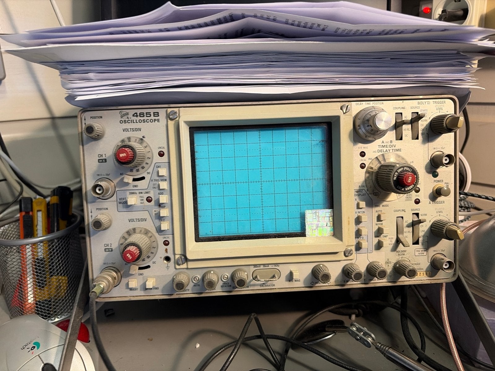 Vintage Tektronix 465B Oscilloscoop - Goede Staat, Doe-het-zelf en Verbouw, Meetapparatuur, Ophalen, Gebruikt