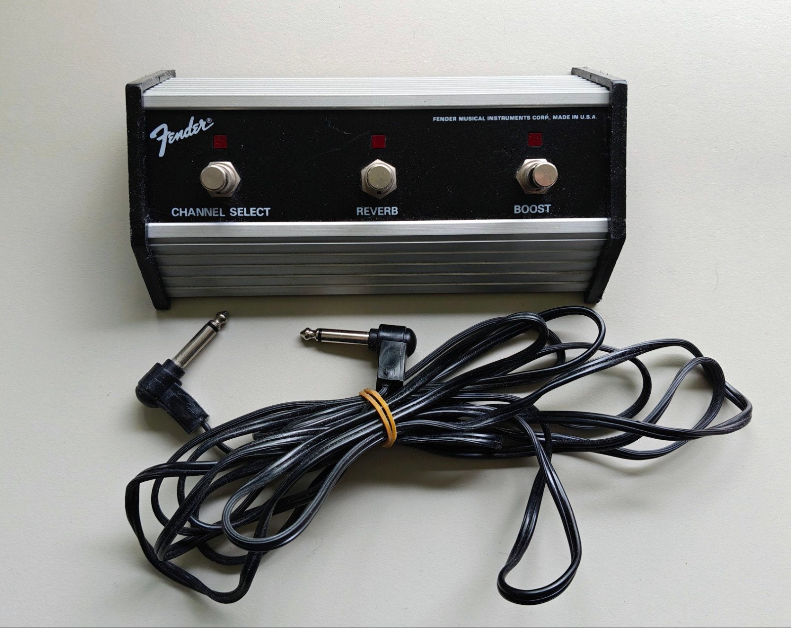 Originele Fender 3 button footswitch select reverb boost USA, Muziek en Instrumenten, Verzenden, Gebruikt, Reverb