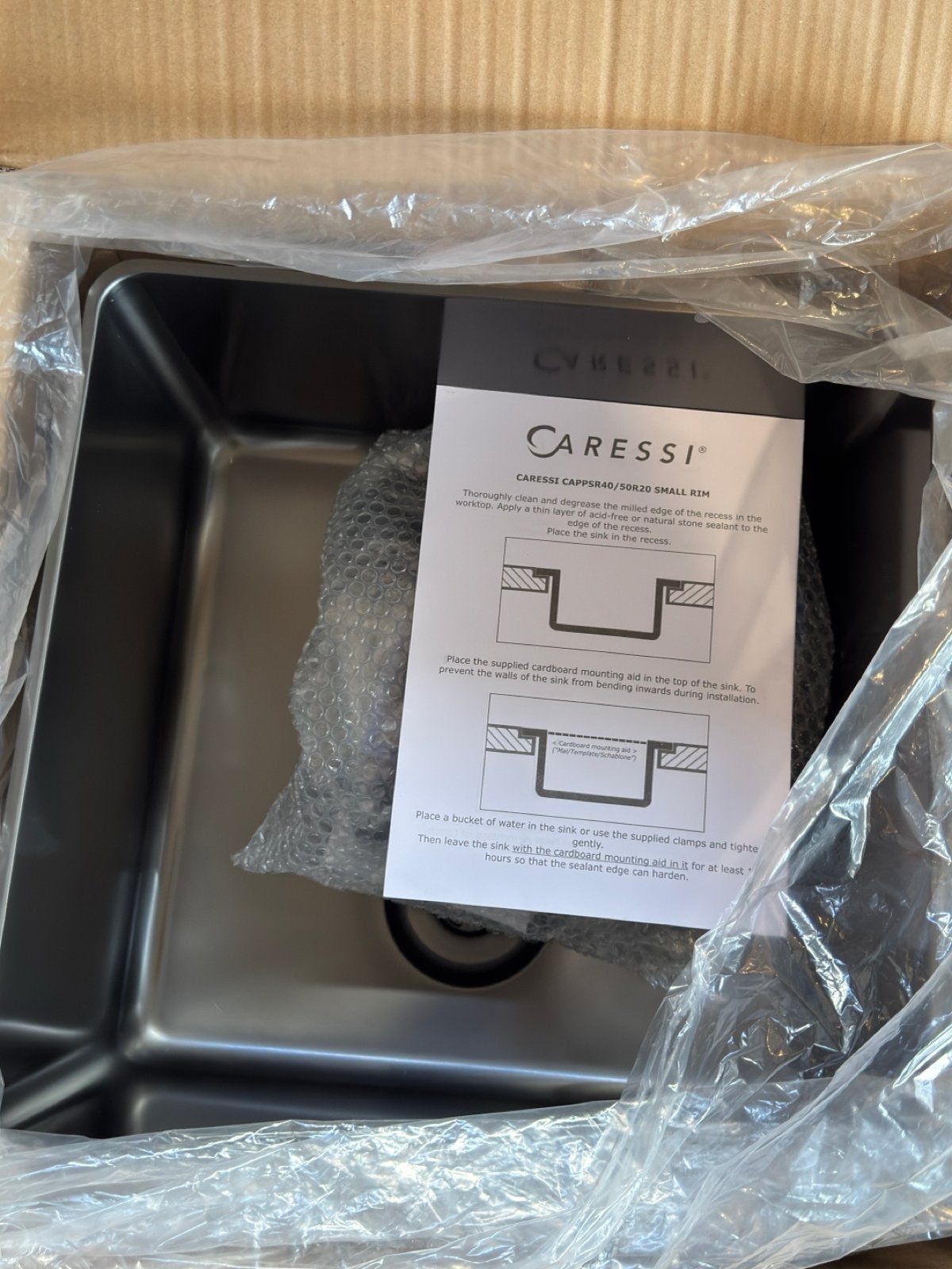 CARESSI Spoelbak CAPP5R40/50R20 - Nieuw in doos gun metal, Ophalen of Verzenden, Nieuw, Metaal, Zilver
