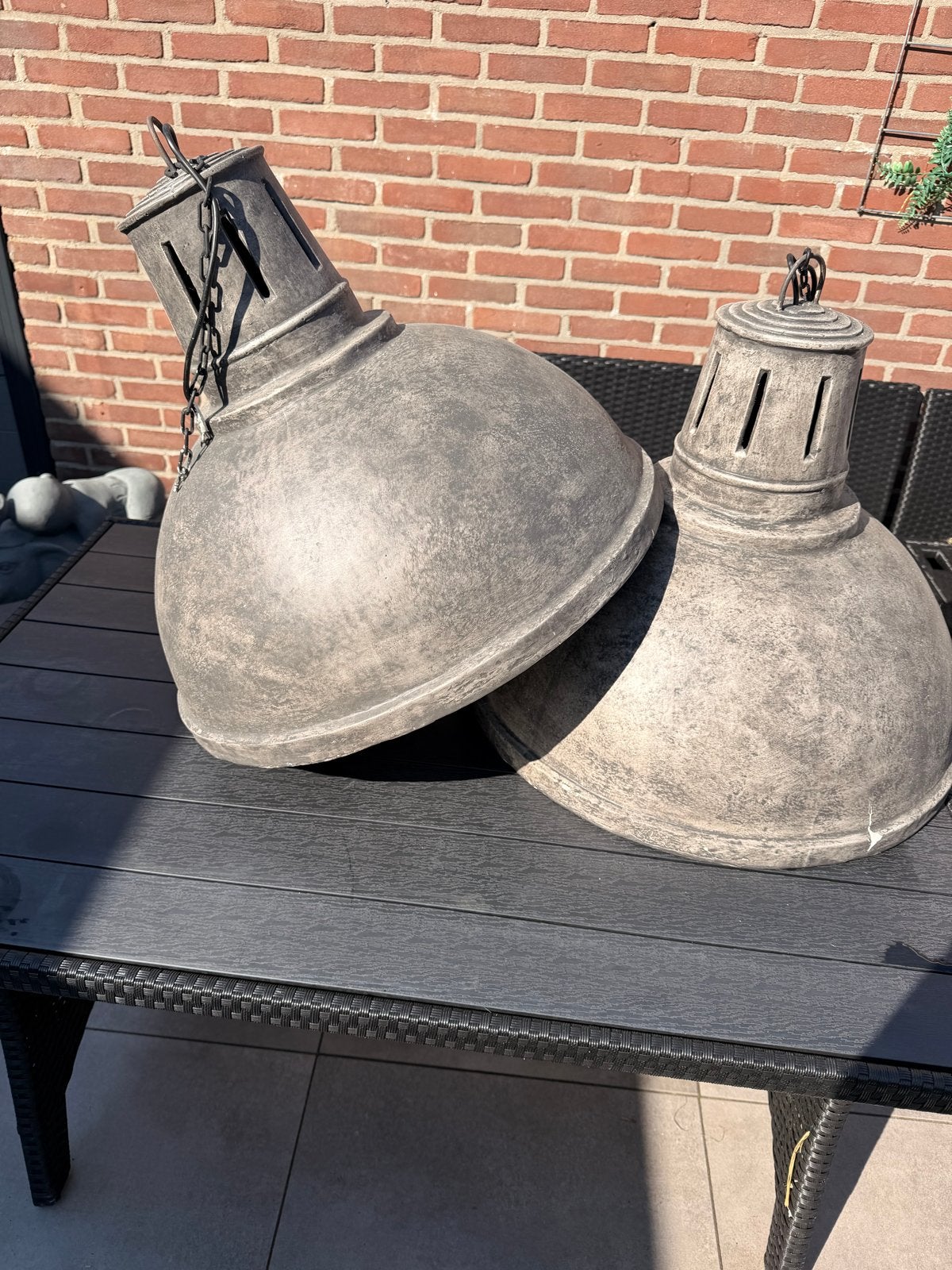 Grote decoratieve lampenkappen (set van 2), Ophalen, Gebruikt