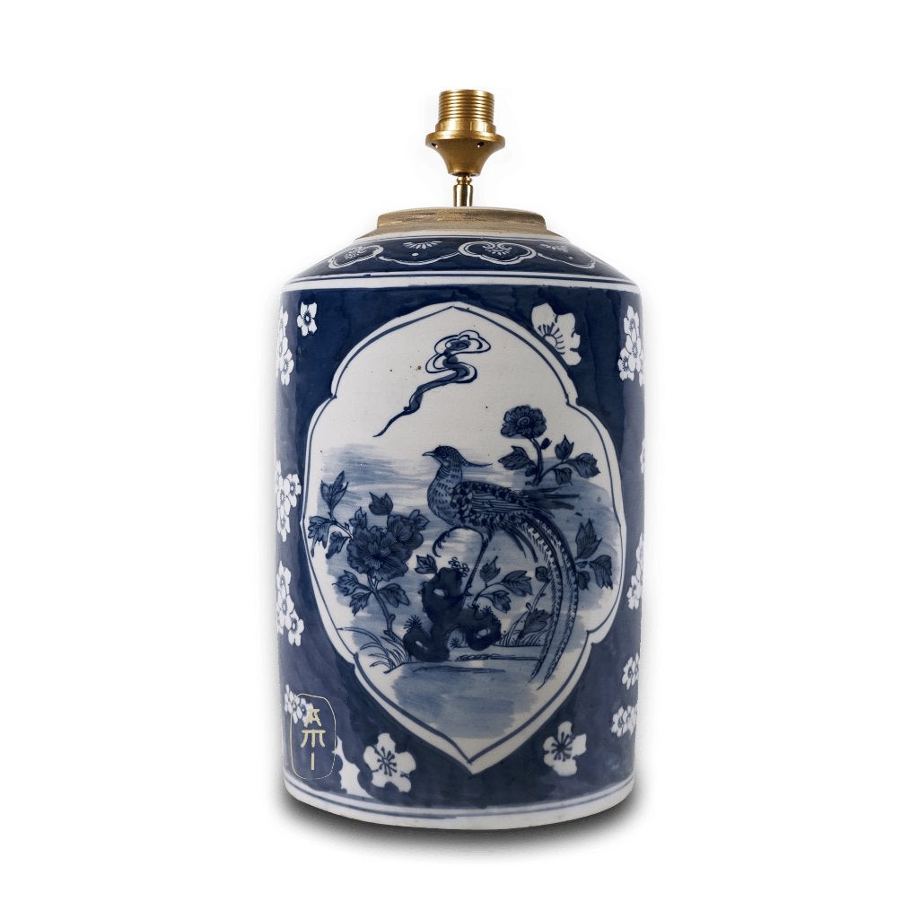 58 cm Oosterse keramische lampvoet met vogel en bloemen, Steen/keramiek, Nieuw, Oosters, Aziatisch, Chinees, Klassiek, Bloemen, Vogel